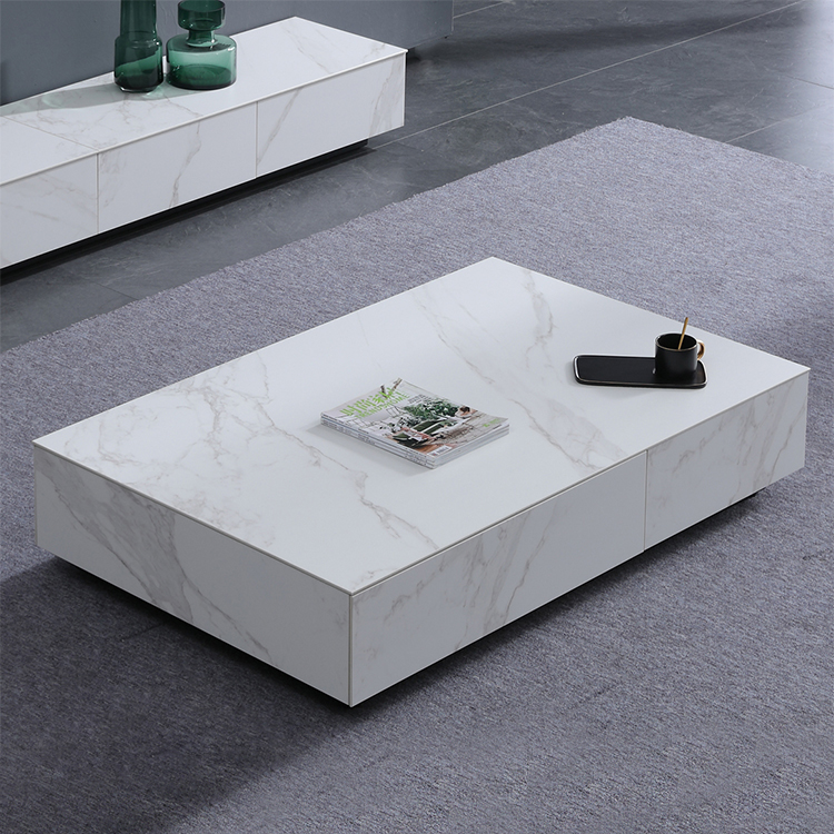 Simple Design Wooden Frame White Coffee Table